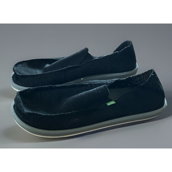 Sanuk Vagabond Slip On Sidewalk Surfers Canvas Shoes Black Size 13 - Picture 2 of 8